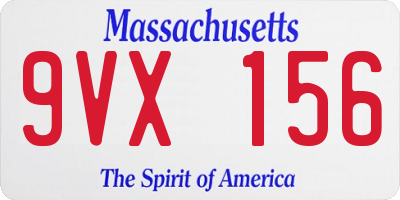 MA license plate 9VX156