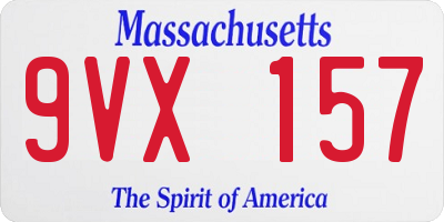 MA license plate 9VX157