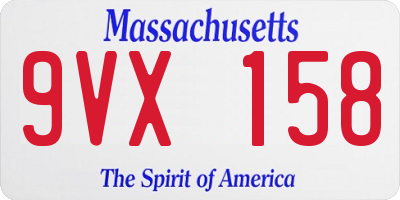 MA license plate 9VX158