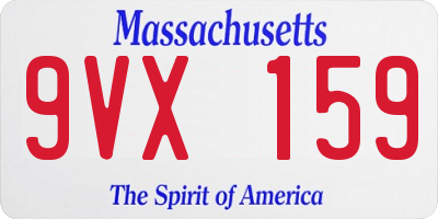 MA license plate 9VX159