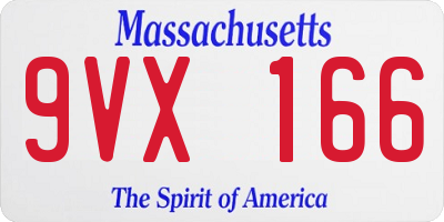 MA license plate 9VX166