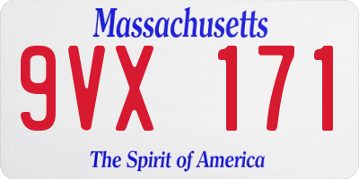 MA license plate 9VX171