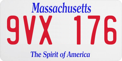 MA license plate 9VX176