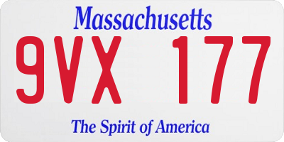 MA license plate 9VX177