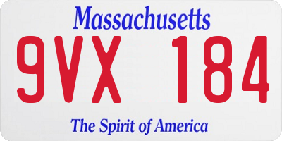 MA license plate 9VX184