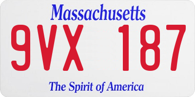 MA license plate 9VX187