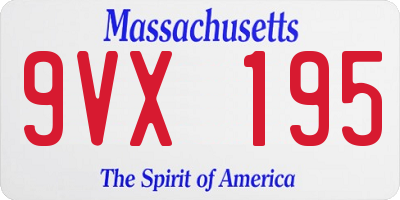 MA license plate 9VX195