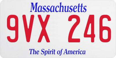MA license plate 9VX246