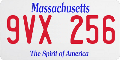 MA license plate 9VX256