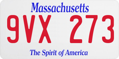 MA license plate 9VX273