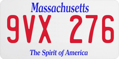 MA license plate 9VX276