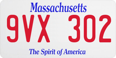 MA license plate 9VX302