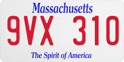 MA license plate 9VX310