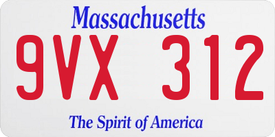 MA license plate 9VX312