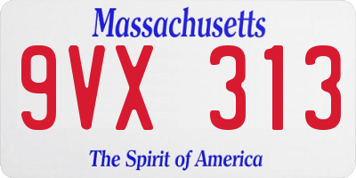 MA license plate 9VX313
