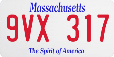MA license plate 9VX317