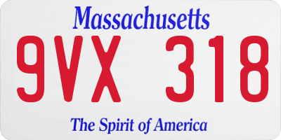 MA license plate 9VX318