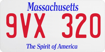 MA license plate 9VX320