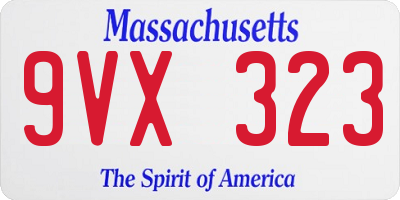 MA license plate 9VX323
