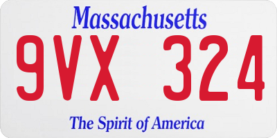 MA license plate 9VX324