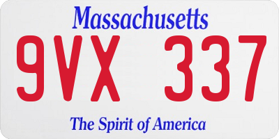 MA license plate 9VX337