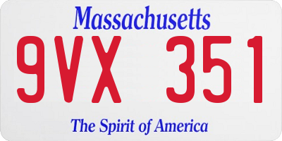 MA license plate 9VX351