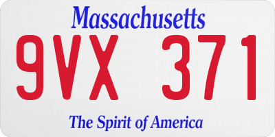 MA license plate 9VX371