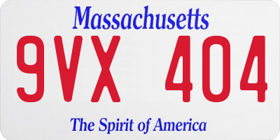MA license plate 9VX404