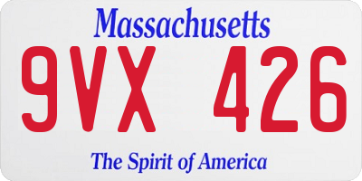 MA license plate 9VX426