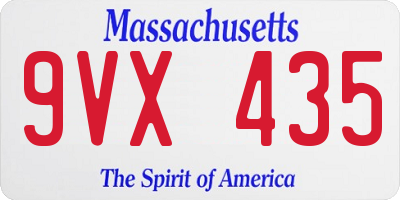 MA license plate 9VX435