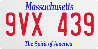 MA license plate 9VX439