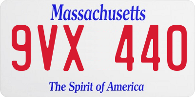MA license plate 9VX440