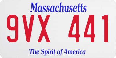 MA license plate 9VX441