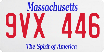 MA license plate 9VX446