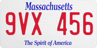 MA license plate 9VX456