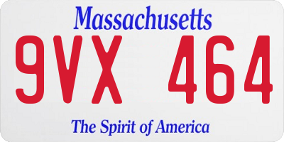 MA license plate 9VX464