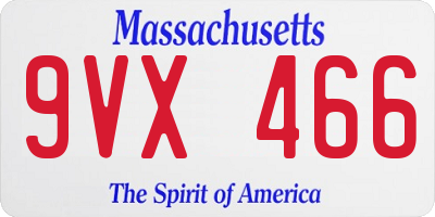MA license plate 9VX466