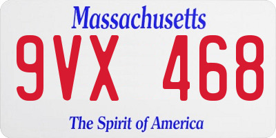 MA license plate 9VX468