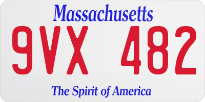 MA license plate 9VX482