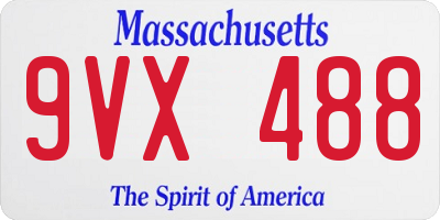 MA license plate 9VX488