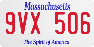 MA license plate 9VX506