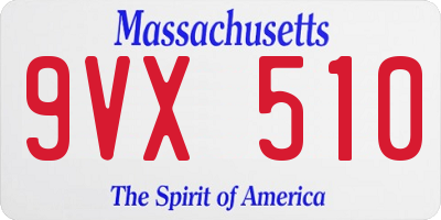 MA license plate 9VX510