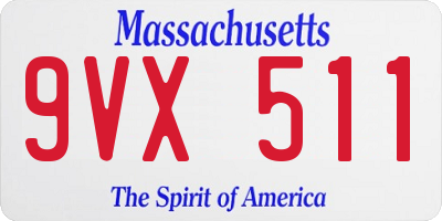 MA license plate 9VX511