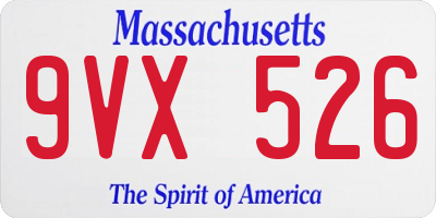 MA license plate 9VX526