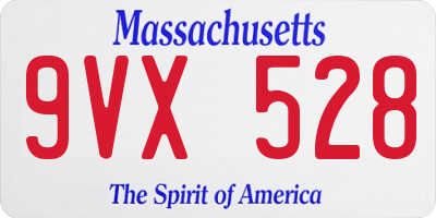 MA license plate 9VX528