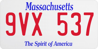 MA license plate 9VX537