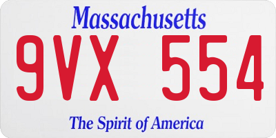 MA license plate 9VX554
