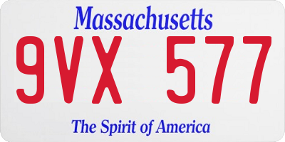 MA license plate 9VX577
