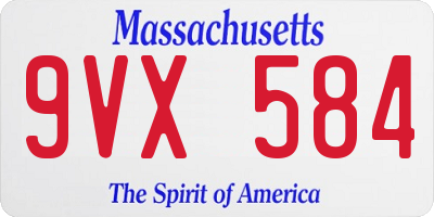 MA license plate 9VX584