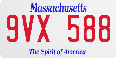 MA license plate 9VX588